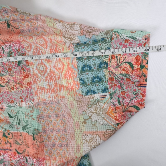 World Market Multi Print Plaid Semi Sheer Kimono OS - Picture 6 of 14